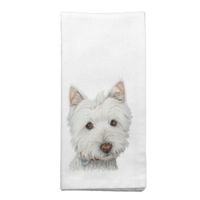 Cute Westie Dog Napkins (Folded)