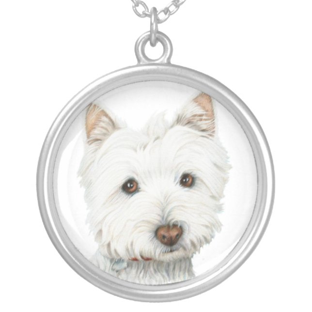 Cute Westie Dog Necklace (Front)