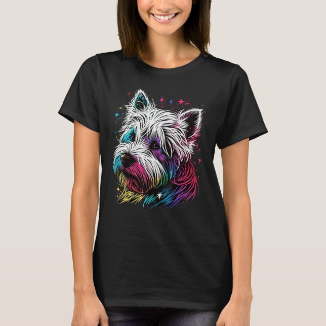 Cute Westie Dog on West Highland White Terrier  2 T-Shirt (Front)