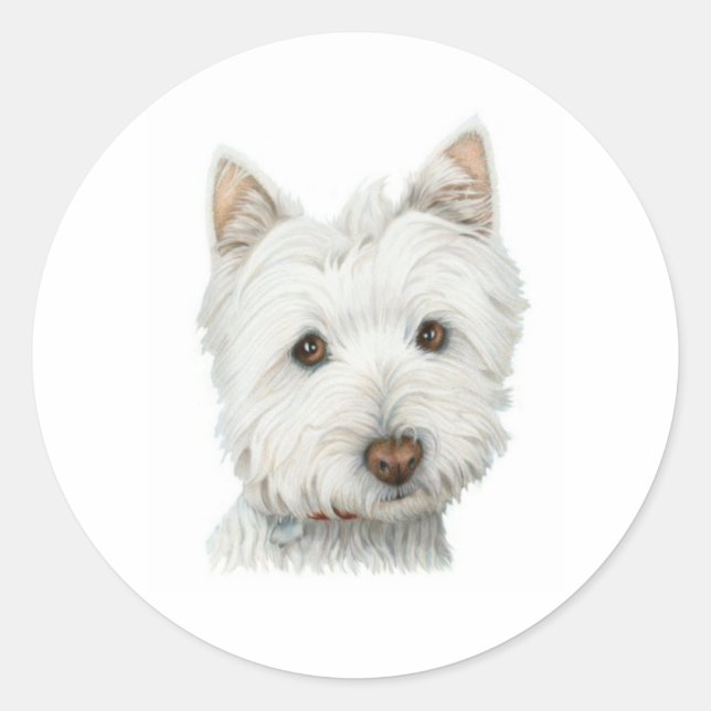 Cute Westie Dog sticker (Front)