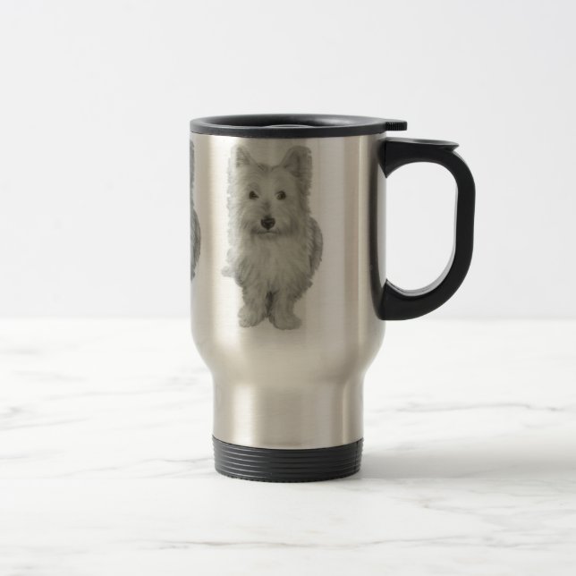 Cute Westie Dog Travel Mug (Right)