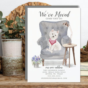 Cute Westie Dog We've Moved Moving Announcement