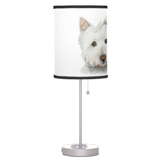 Cute Westie Dogs Art Lamp (Left)