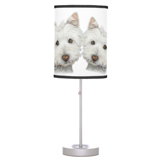 Cute Westie Dogs Art Lamp (Front)