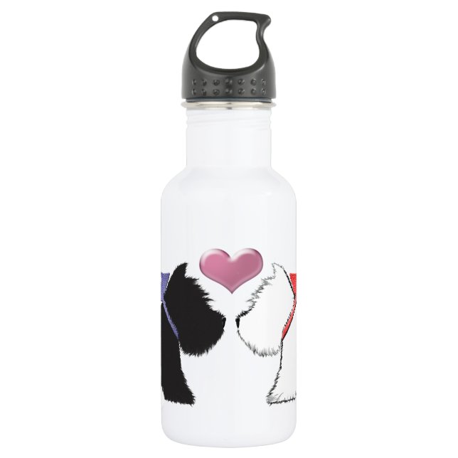 Cute Westie Dogs Art Water Bottle (Front)