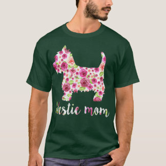 Cute Westie Mom Roses Flower Floral Mothers Day T-Shirt
