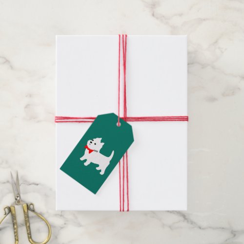 Cute Westie West Highland White Terrier Christmas Gift Tags