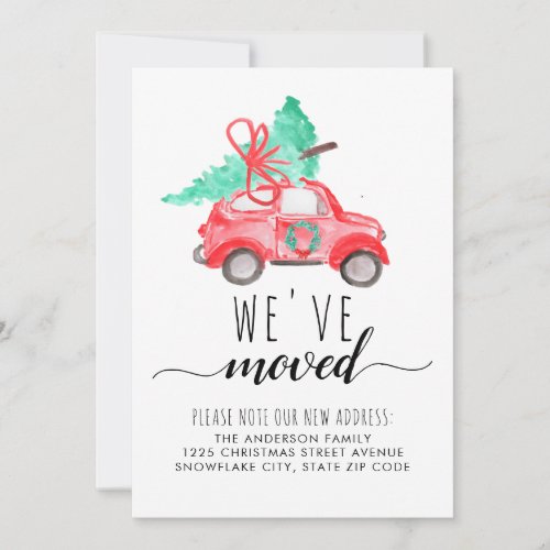 Cute Weve Moved Christmas Car Tree Holiday Moving Announcement