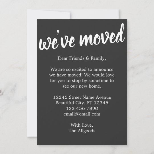 Cute We Ve Moved House Black Moving Announcement Cute We Ve Moved House Black Moving Announcement