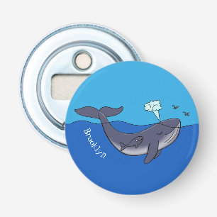 Cute whale and calf whimsical cartoon bottle opener