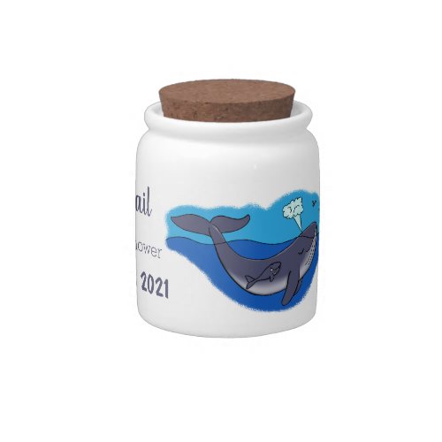 Cute whale and calf whimsical cartoon candy jar