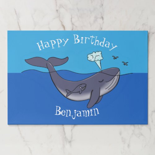 Cute whale and calf  whimsical cartoon paper pad