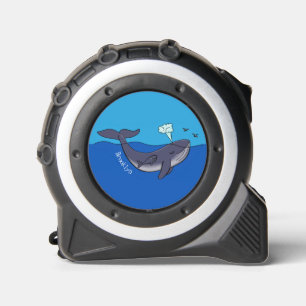 Cute whale and calf whimsical cartoon tape measure