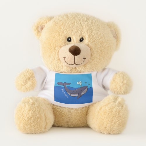 Cute whale and calf whimsical cartoon teddy bear