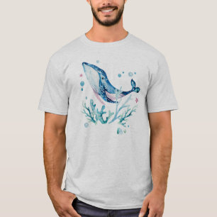 Cute whale and sea corals T-Shirt