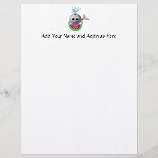 Cute Whale and Watermelon Letterhead