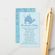 Cute Whale Baby Shower Books for Baby Boy Blue