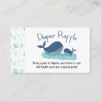 Cute Whale Baby Shower Diaper Raffle Enclosure Card