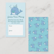 Cute Whale Baby Shower Guess How Many Boy Blue