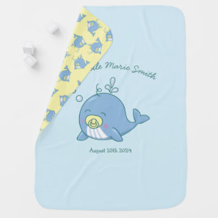 Cute Whale Baby Shower Kawaii Blanket