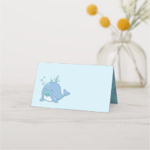 Cute Whale Baby Shower Kawaii Boy Blue