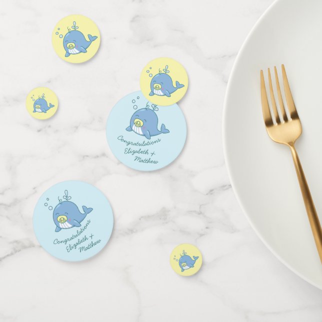 Cute Whale Baby Shower Kawaii Confetti (Group)