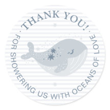 Cute Whale Blue Boy Baby Shower