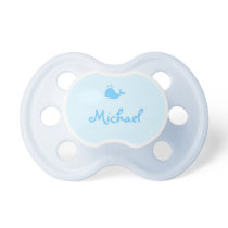 Cute Whale Blue Custom Monogrammed New Baby Boy Pacifier