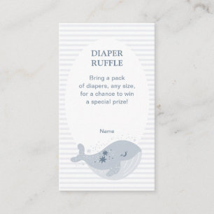 Cute Whale Blue Diaper Ruffle Baby Shower Enclosure Card