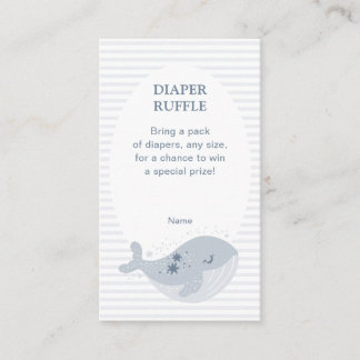 Cute Whale Blue Diaper Ruffle Baby Shower Enclosure Card
