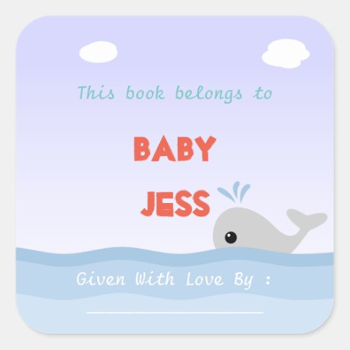 Cute Whale Book Plate