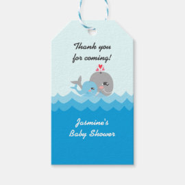 Cute Whale Boy Baby Shower Gift Tags