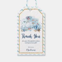 Cute Whale Boy Baby Shower Thank You Favor Gift Tags