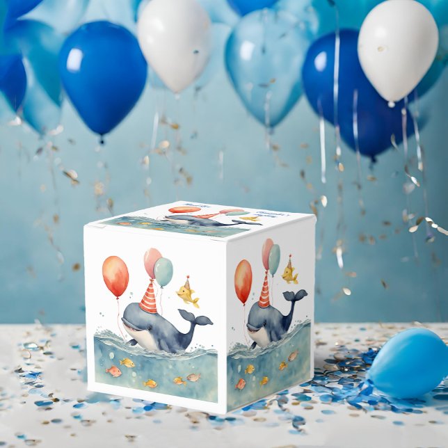 Cute Whale Boy's Birthday Favor Boxes (Creator Uploaded)