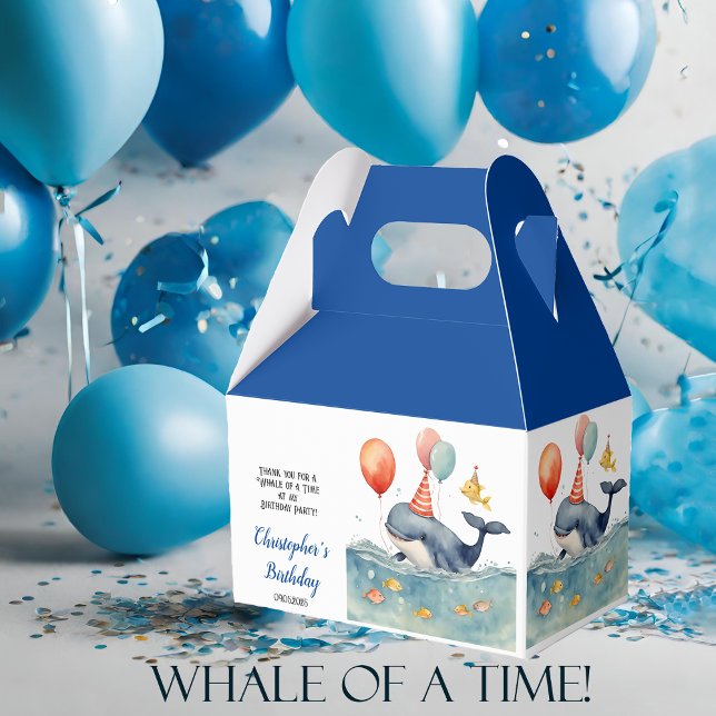 Cute Whale Boy's Birthday Party Favor Boxes (Creator Uploaded)