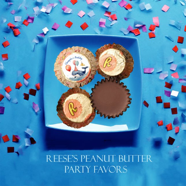 Cute Whale Boys Custom Birthday Reese's Peanut Butter Cups (Creator Uploaded)