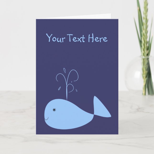 Cute Whale Customized Greeting Cards (Front)