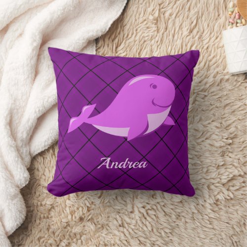 Cute Whale Design Throw Pillow
