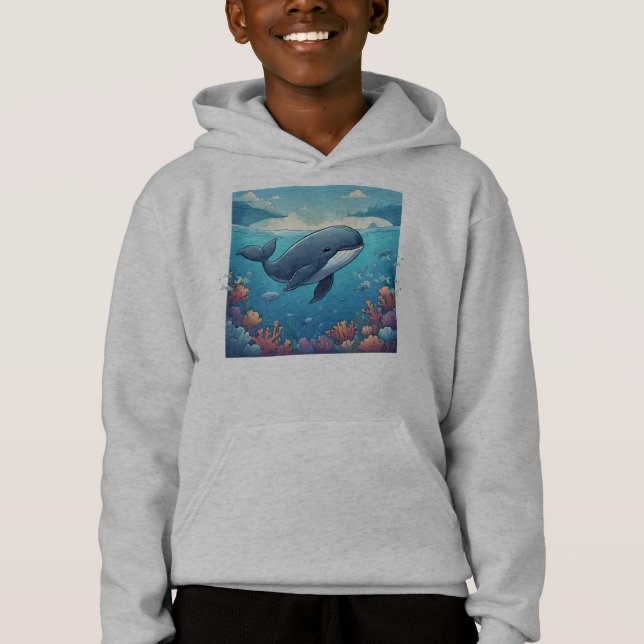 Cute Whale Hoodie (Front)