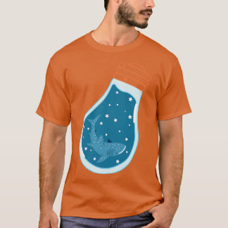 Cute Whale in Blue Light Bulb T-Shirt