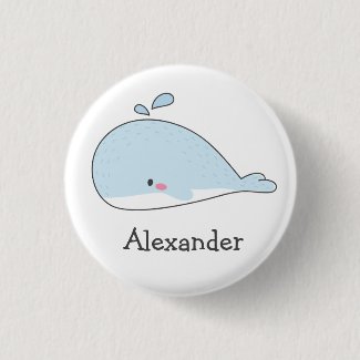 Cute Whale - Kids Birthday  Button