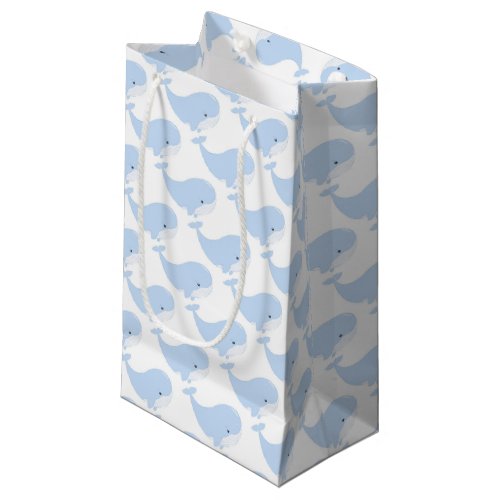 cute whale lovers tiled pattern  small gift bag