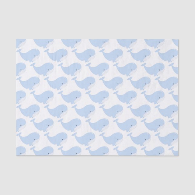 cute whale lovers tiled pattern  tissue paper (Front)