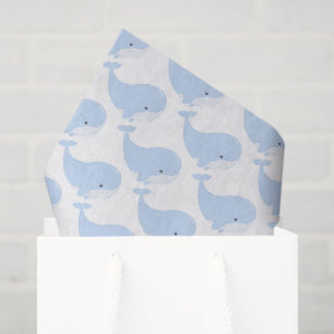 cute whale lovers tiled pattern  tissue paper