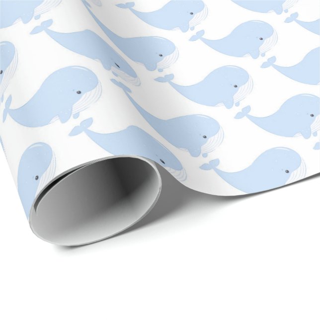 cute whale lovers tiled pattern wrapping paper (Roll Corner)