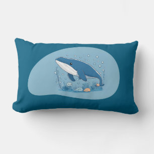 Cute Whale Lumbar Pillow