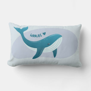 Cute Whale Lumbar Pillow