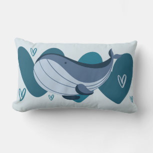 Cute Whale Lumbar Pillow