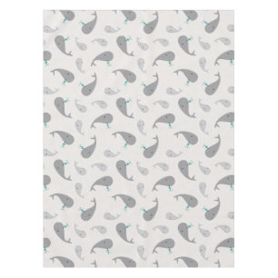 Cute Whale Mom and Baby Pattern Tablecloth