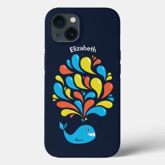 Cute Whale Name Cartoon Fish Colorful iPhone 13 Case